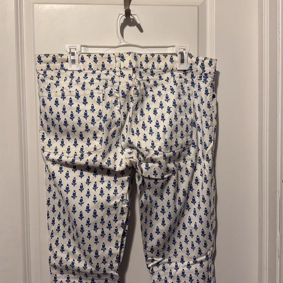 J. Crew Toothpick Jeans in Thistle pattern - white/blue - Picture 6 of 6